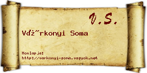 Várkonyi Soma névjegykártya